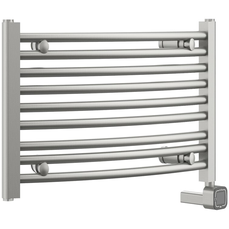 Heated towel discount rail brushed nickel